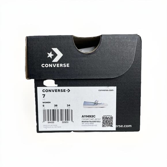 Converse Chuck Taylor All Star Dainty Mary Jane Women Sz 7 Teal Blue White Shoes - Picture 7 of 9